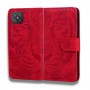 עבור Oppo A92s כיסוי ארנק / ספר עשוי מעור בצבע אדום עם חריצים לכרטיסי אשראי