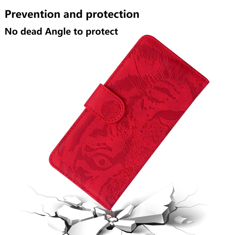 עבור Oppo A92s כיסוי ארנק / ספר עשוי מעור בצבע אדום עם חריצים לכרטיסי אשראי