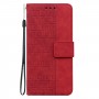 עבור Oppo A96 5G כיסוי ארנק / ספר עשוי מעור בצבע אדום עם חריצים לכרטיסי אשראי