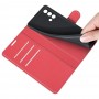 עבור Oppo F19 כיסוי ארנק / ספר עשוי מעור בצבע אדום עם חריצים לכרטיסי אשראי