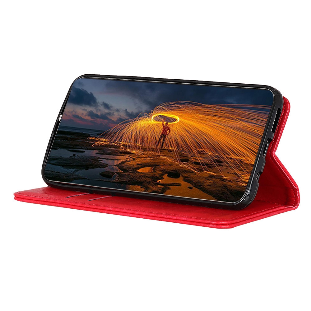 עבור Oppo Find X3 כיסוי ארנק / ספר עשוי מעור בצבע אדום עם חריצים לכרטיסי אשראי