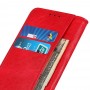 עבור Oppo Find X3 כיסוי ארנק / ספר עשוי מעור בצבע אדום עם חריצים לכרטיסי אשראי