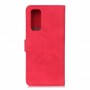 עבור Oppo Find X3 Lite כיסוי ארנק / ספר עשוי מעור בצבע אדום עם חריצים לכרטיסי אשראי