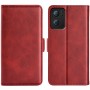 עבור Oppo Find X5 Lite כיסוי ארנק / ספר עשוי מעור בצבע אדום עם חריצים לכרטיסי אשראי