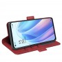עבור Oppo Find X5 Lite כיסוי ארנק / ספר עשוי מעור בצבע אדום עם חריצים לכרטיסי אשראי