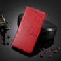 עבור Oppo Reno5 5G כיסוי ארנק / ספר עשוי מעור בצבע אדום עם חריצים לכרטיסי אשראי