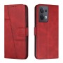 עבור Oppo Reno8 5G כיסוי ארנק / ספר עשוי מעור בצבע אדום עם חריצים לכרטיסי אשראי