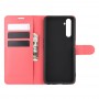 עבור Realme 6 Pro כיסוי ארנק / ספר עשוי מעור בצבע אדום עם חריצים לכרטיסי אשראי
