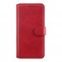 עבור Realme 7 (Global) כיסוי ארנק / ספר עשוי מעור בצבע אדום עם חריצים לכרטיסי אשראי