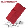 עבור Realme 9i כיסוי ארנק / ספר עשוי מעור בצבע אדום עם חריצים לכרטיסי אשראי