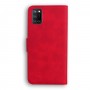 עבור Realme C17 כיסוי ארנק / ספר עשוי מעור בצבע אדום עם חריצים לכרטיסי אשראי