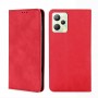 עבור Realme C35 כיסוי ארנק / ספר עשוי מעור בצבע אדום עם חריצים לכרטיסי אשראי