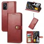 עבור Realme GT 5G כיסוי ארנק / ספר עשוי מעור בצבע אדום עם חריצים לכרטיסי אשראי