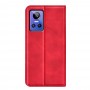 עבור Realme GT Neo 3 כיסוי ארנק / ספר עשוי מעור בצבע אדום עם חריצים לכרטיסי אשראי