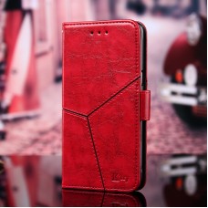 עבור Realme Narzo 20A כיסוי ארנק / ספר עשוי מעור בצבע אדום עם חריצים לכרטיסי אשראי