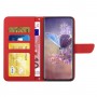 עבור Realme Narzo 50 כיסוי ארנק / ספר עשוי מעור בצבע אדום עם חריצים לכרטיסי אשראי