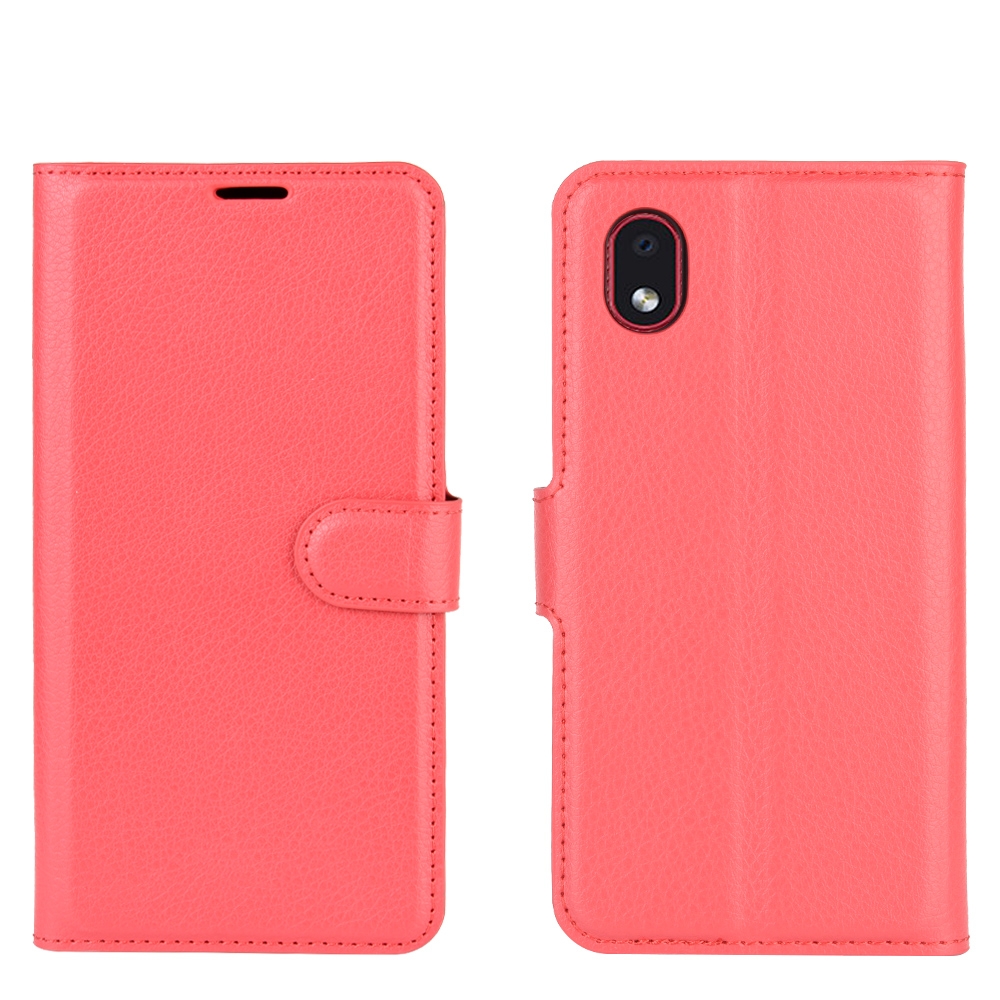 עבור Samsung Galaxy A01 Core כיסוי ארנק / ספר עשוי מעור בצבע אדום עם חריצים לכרטיסי אשראי