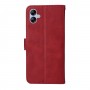 עבור Samsung Galaxy A04e כיסוי ארנק / ספר עשוי מעור בצבע אדום עם חריצים לכרטיסי אשראי