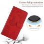 עבור Samsung Galaxy A10s כיסוי ארנק / ספר עשוי מעור בצבע אדום עם חריצים לכרטיסי אשראי