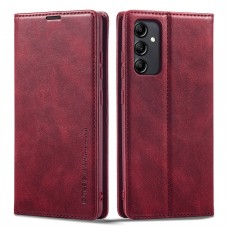 עבור Samsung Galaxy A14 כיסוי ארנק / ספר עשוי מעור בצבע אדום עם חריצים לכרטיסי אשראי