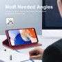 עבור Samsung Galaxy A14 כיסוי ארנק / ספר עשוי מעור בצבע אדום עם חריצים לכרטיסי אשראי