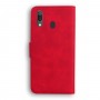 עבור Samsung Galaxy A20 כיסוי ארנק / ספר עשוי מעור בצבע אדום עם חריצים לכרטיסי אשראי
