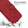 עבור Samsung Galaxy A20s כיסוי ארנק / ספר עשוי מעור בצבע אדום עם חריצים לכרטיסי אשראי