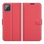 עבור Samsung Galaxy A22 כיסוי ארנק / ספר עשוי מעור בצבע אדום עם חריצים לכרטיסי אשראי