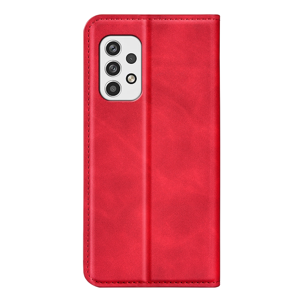 עבור Samsung Galaxy A23 5G כיסוי ארנק / ספר עשוי מעור בצבע אדום עם חריצים לכרטיסי אשראי