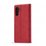 עבור Samsung Galaxy A24 4G כיסוי ארנק / ספר עשוי מעור בצבע אדום עם חריצים לכרטיסי אשראי