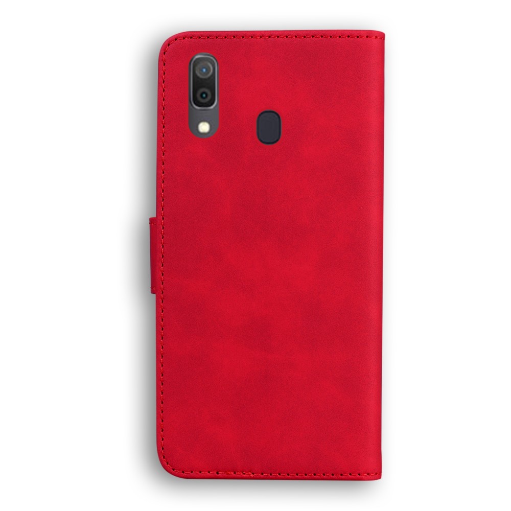 עבור Samsung Galaxy A30 כיסוי ארנק / ספר עשוי מעור בצבע אדום עם חריצים לכרטיסי אשראי