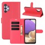 עבור Samsung Galaxy A32 5G כיסוי ארנק / ספר עשוי מעור בצבע אדום עם חריצים לכרטיסי אשראי