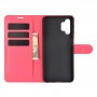 עבור Samsung Galaxy A32 5G כיסוי ארנק / ספר עשוי מעור בצבע אדום עם חריצים לכרטיסי אשראי