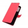 עבור Samsung Galaxy A52 5G כיסוי ארנק / ספר עשוי מעור בצבע אדום עם חריצים לכרטיסי אשראי