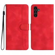 עבור Samsung Galaxy A54 כיסוי ארנק / ספר עשוי מעור בצבע אדום עם חריצים לכרטיסי אשראי