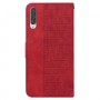 עבור Samsung Galaxy A70 כיסוי ארנק / ספר עשוי מעור בצבע אדום עם חריצים לכרטיסי אשראי