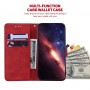 עבור Samsung Galaxy A70 כיסוי ארנק / ספר עשוי מעור בצבע אדום עם חריצים לכרטיסי אשראי