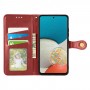 עבור Samsung Galaxy A73 5G כיסוי ארנק / ספר עשוי מעור בצבע אדום עם חריצים לכרטיסי אשראי