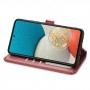 עבור Samsung Galaxy A73 5G כיסוי ארנק / ספר עשוי מעור בצבע אדום עם חריצים לכרטיסי אשראי