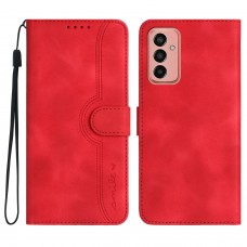 עבור Samsung Galaxy F13 כיסוי ארנק / ספר עשוי מעור בצבע אדום עם חריצים לכרטיסי אשראי