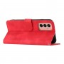 עבור Samsung Galaxy M13 (India) כיסוי ארנק / ספר עשוי מעור בצבע אדום עם חריצים לכרטיסי אשראי