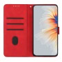 עבור Samsung Galaxy M13 (India) כיסוי ארנק / ספר עשוי מעור בצבע אדום עם חריצים לכרטיסי אשראי