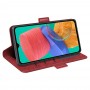עבור Samsung Galaxy M33 כיסוי ארנק / ספר עשוי מעור בצבע אדום עם חריצים לכרטיסי אשראי