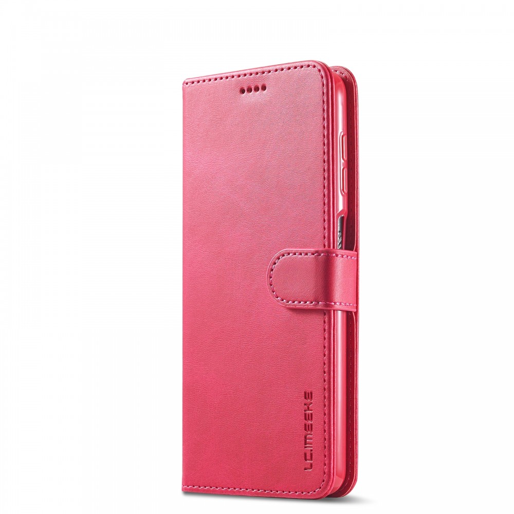 עבור Samsung Galaxy M53 כיסוי ארנק / ספר עשוי מעור בצבע אדום עם חריצים לכרטיסי אשראי