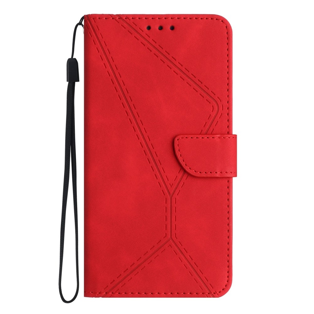 עבור Samsung Galaxy M54 כיסוי ארנק / ספר עשוי מעור בצבע אדום עם חריצים לכרטיסי אשראי