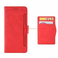 עבור Samsung Galaxy Note10+ כיסוי ארנק / ספר עשוי מעור בצבע אדום עם חריצים לכרטיסי אשראי