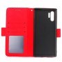 עבור Samsung Galaxy Note10+ 5G כיסוי ארנק / ספר עשוי מעור בצבע אדום עם חריצים לכרטיסי אשראי