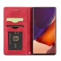 עבור Samsung Galaxy Note20 Ultra כיסוי ארנק / ספר עשוי מעור בצבע אדום עם חריצים לכרטיסי אשראי