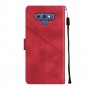 עבור Samsung Galaxy Note9 כיסוי ארנק / ספר עשוי מעור בצבע אדום עם חריצים לכרטיסי אשראי