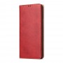 עבור Samsung Galaxy S10 כיסוי ארנק / ספר עשוי מעור בצבע אדום עם חריצים לכרטיסי אשראי